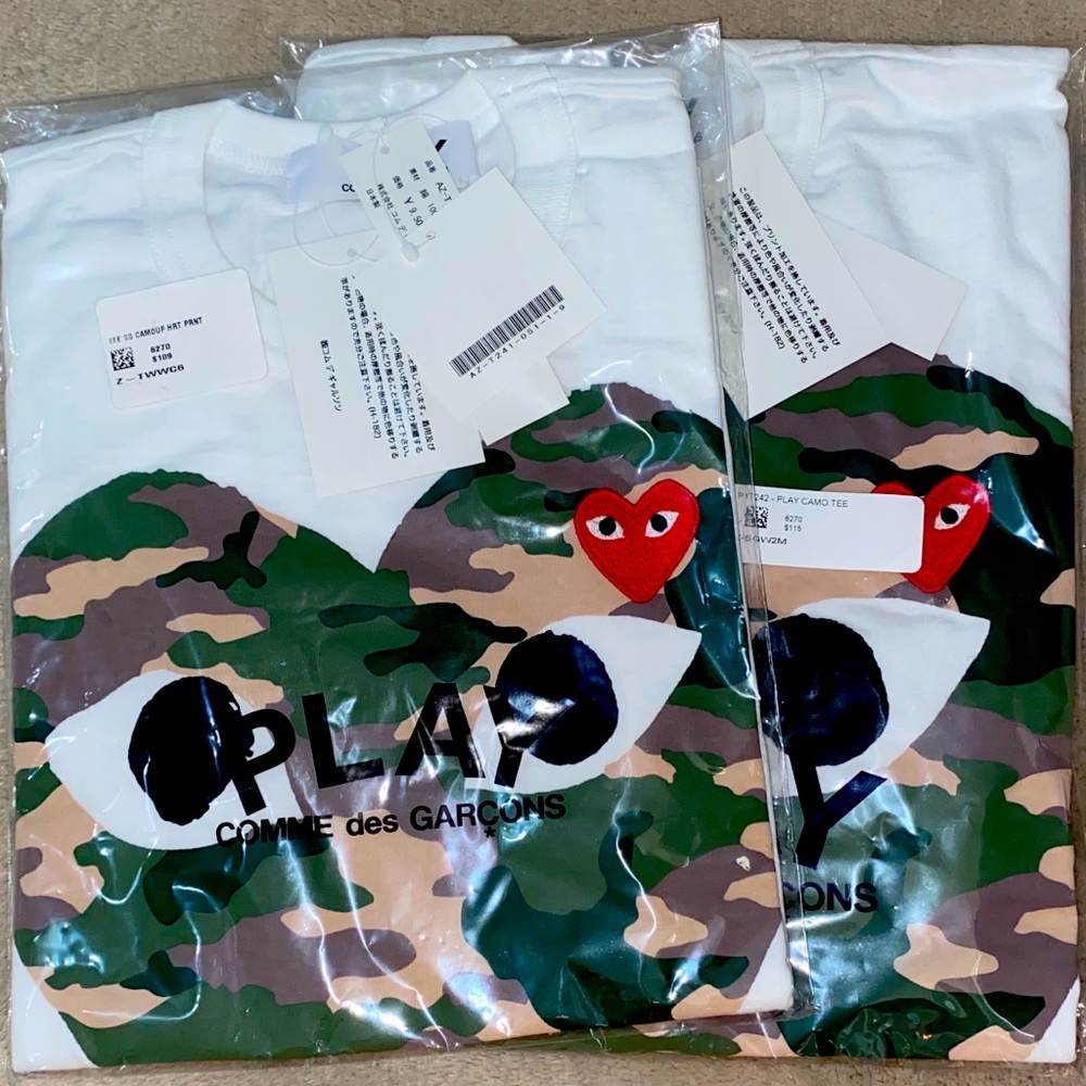 Comme Des Garcon - COUPLES Camo Heart Shirt SET